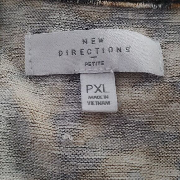 New Directions black tan white long sleeve lightweight tunic  Sz XLP - Picture 4 of 4